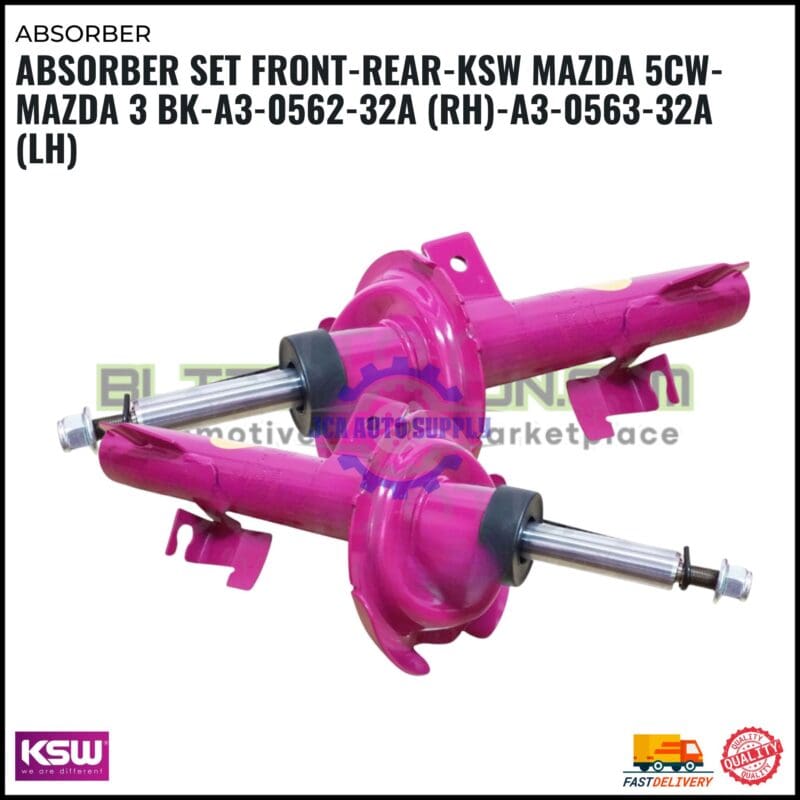 Absorber Set Front-Rear-KSW Mazda 5CW-Mazda 3 BK-A3-0562-32A (RH)-A3-0563-32A (LH)-A3-0574A-32A (REAR)