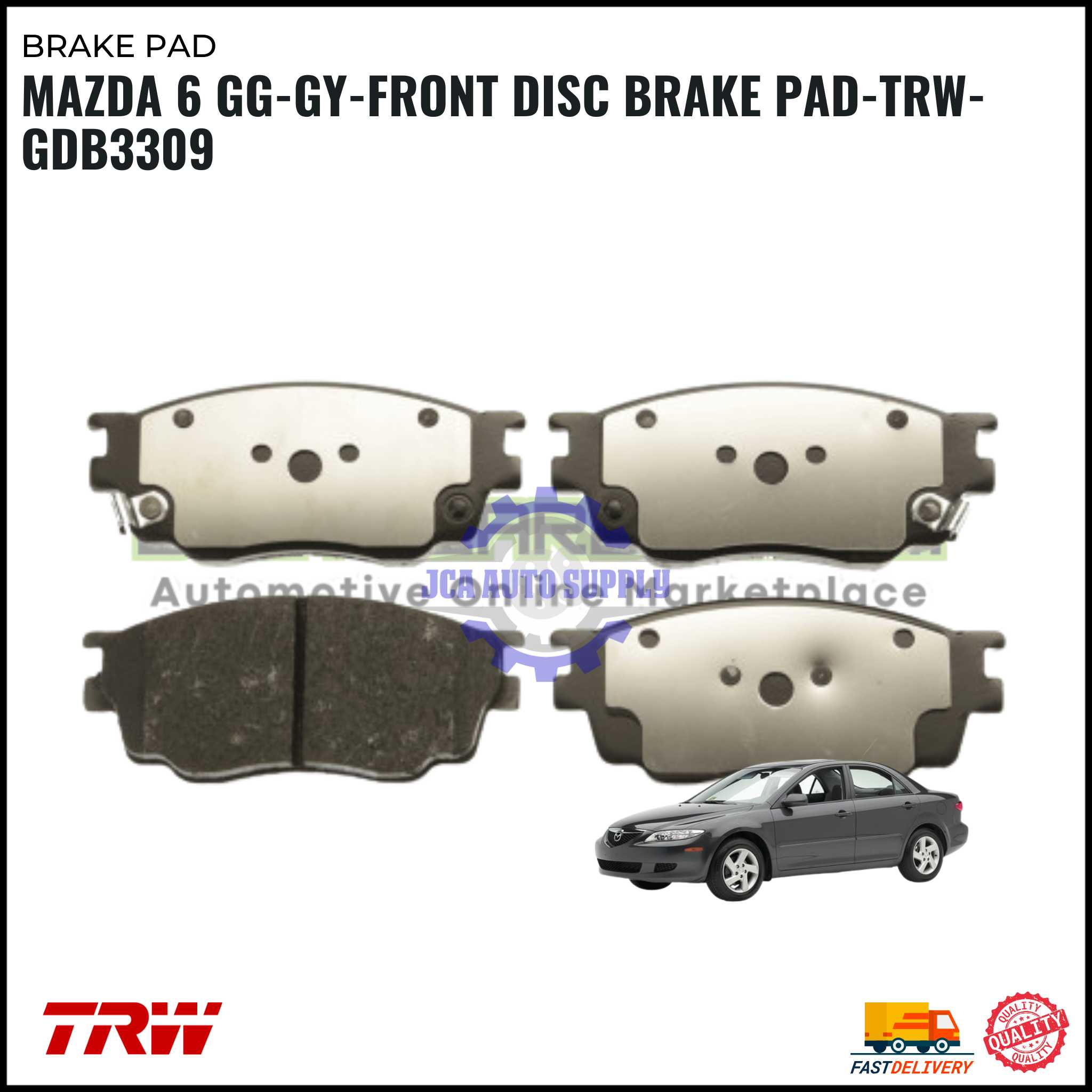 Mazda 6 GG-GY-Front Disc Brake Pad-TRW-GDB3309