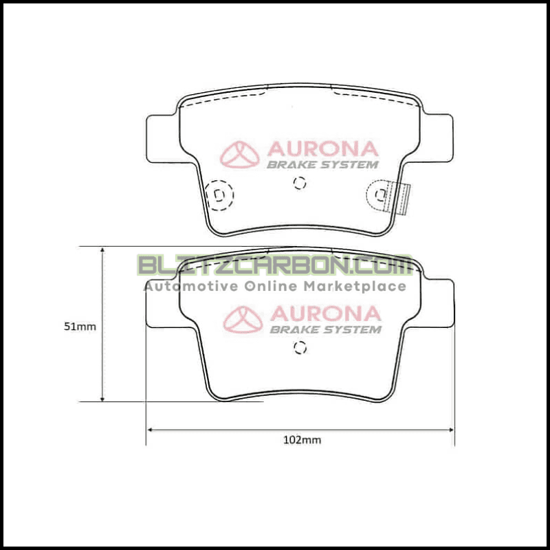 Aurona Brake Pad AUR561713 Rear Gen2 Persona SatriaNeo