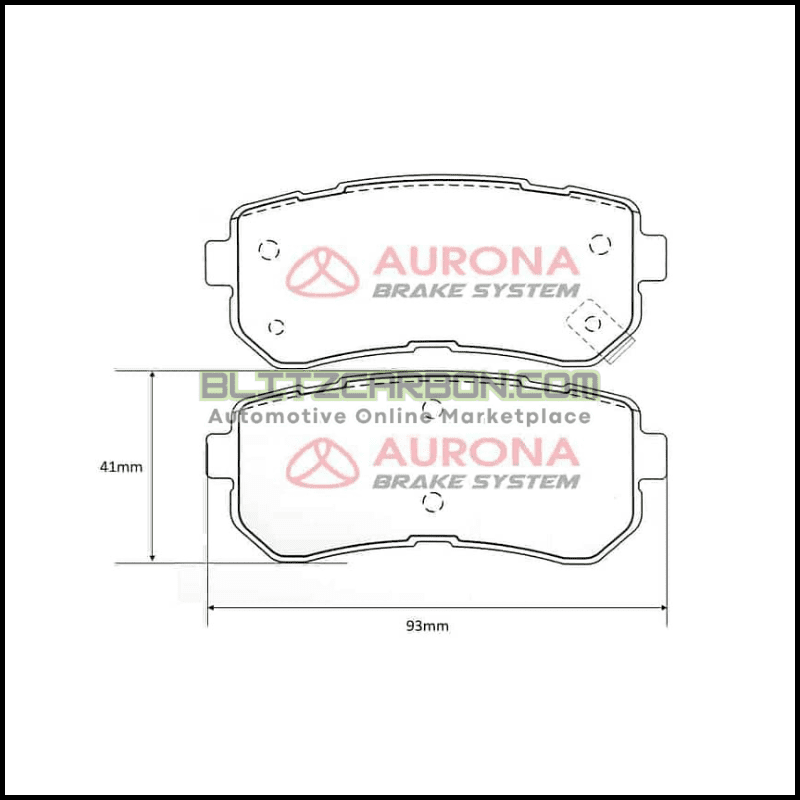 Aurona Brake Pad AUR561943 Rear Accent i10 Sonata Tucson Cerato Forte Picanto Rio Sportage (1)