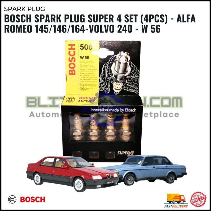 BOSCH SPARK PLUG SUPER 4 SET (4PCS) - ALFA ROMEO 145/146/164-VOLVO 240 - W 56