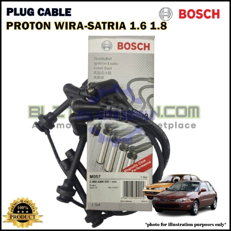 Kabel Palam Pencucuh-Proton Wira 1.6cc 1.8cc-Satria 1.6cc 1.8cc-Spark Plug Cable-BOSCH-0986AM0057