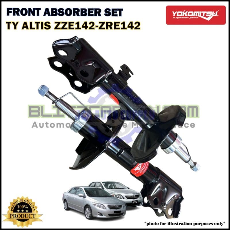 Toyota Corolla Altis ZZE142-ZRE142-Front Absorber Set-YOKOMITSU-RH-71551312081-LH-71551312082
