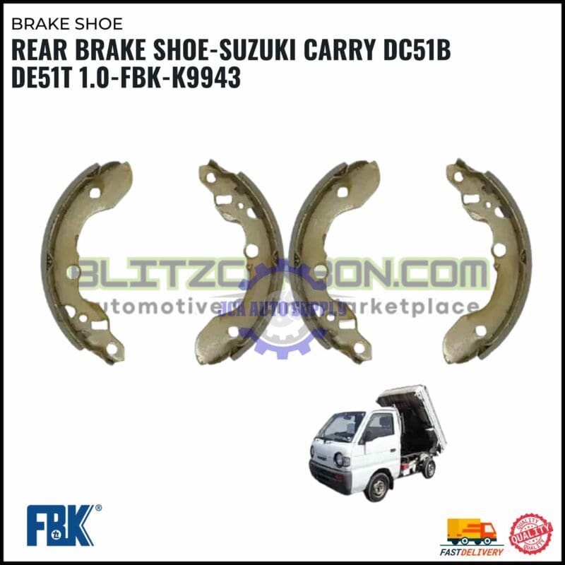 Rear Brake Shoe-Suzuki Carry DC51B DE51T 1.0-FBK-K9943
