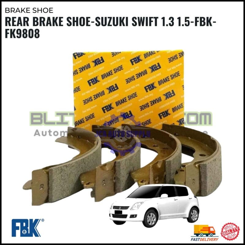 Rear Brake Shoe-Suzuki Swift 1.3 1.5-FBK-FK9808
