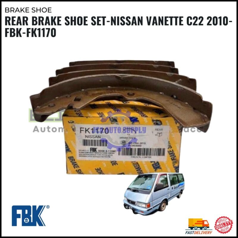 Rear Brake Shoe Set-Nissan Vanette C22 2010-FBK-FK1170