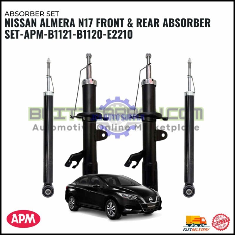 Nissan Almera N17 Rear-Front Absorber Set-APM-B1121-B1120-E2210