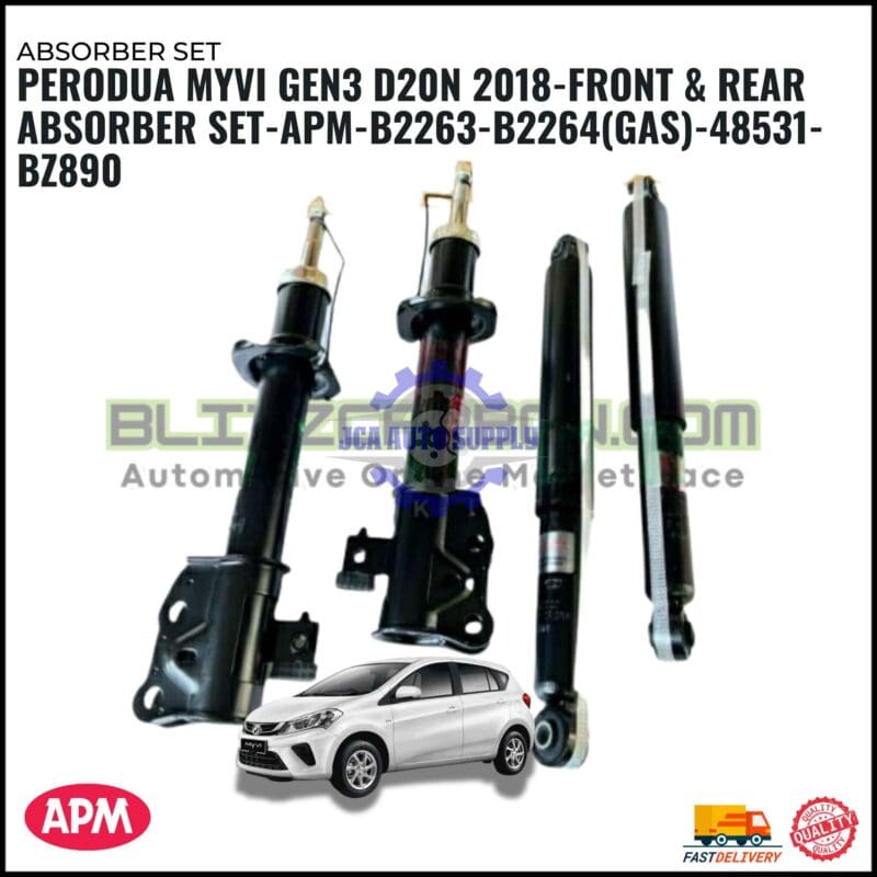 Perodua Myvi Gen3 Year 2018 D20N Front Absorber (B2263-B2264)-Rear (48531-BZ890)