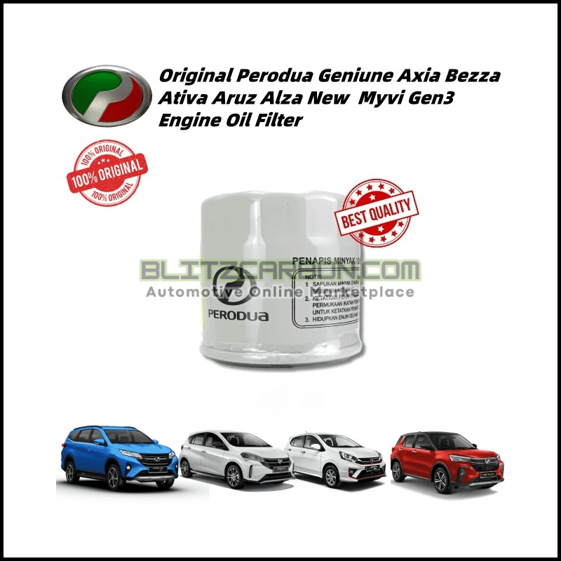 Original Perodua Geniune Axia, Bezza, Ativa, Aruz, Alza New & Myvi Gen3 Engine Oil Filter