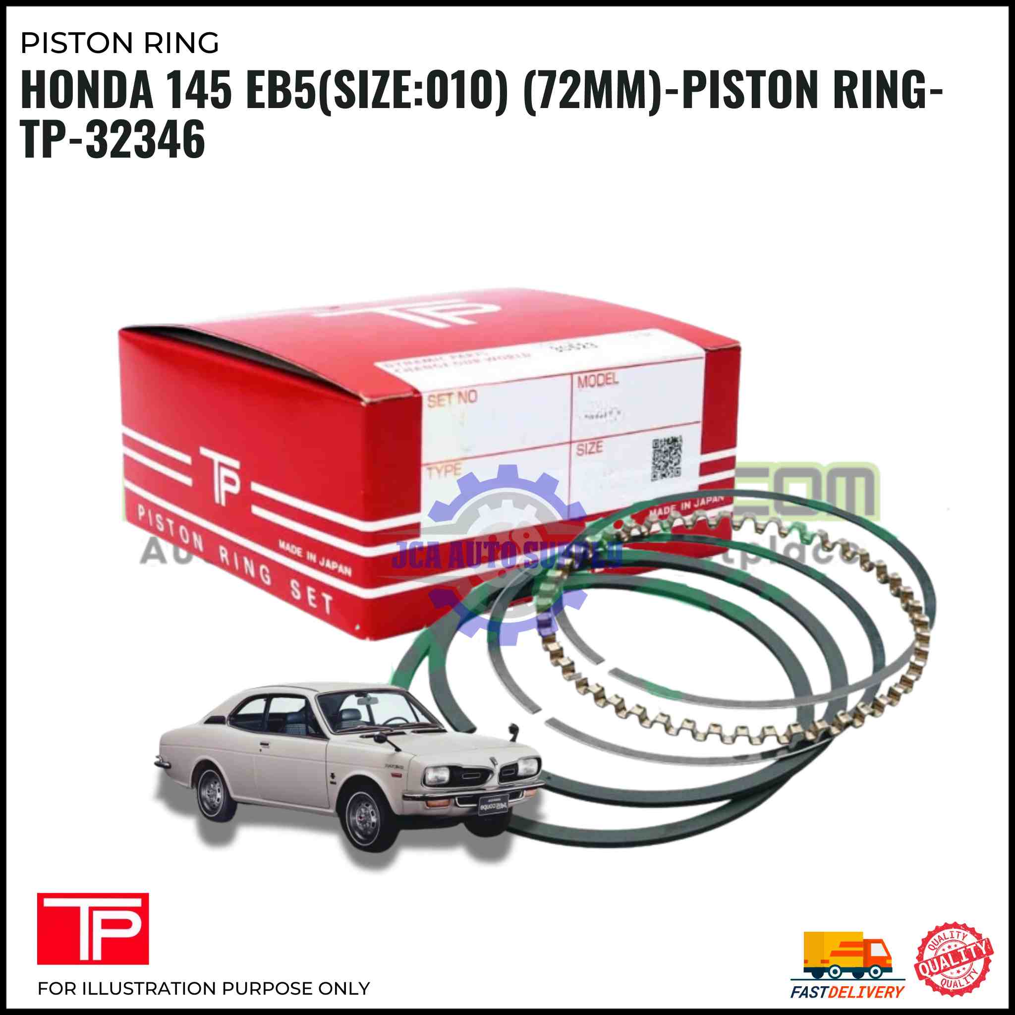 Honda 145 EB5(Size:010) (72mm)-Piston Ring-TP-32346