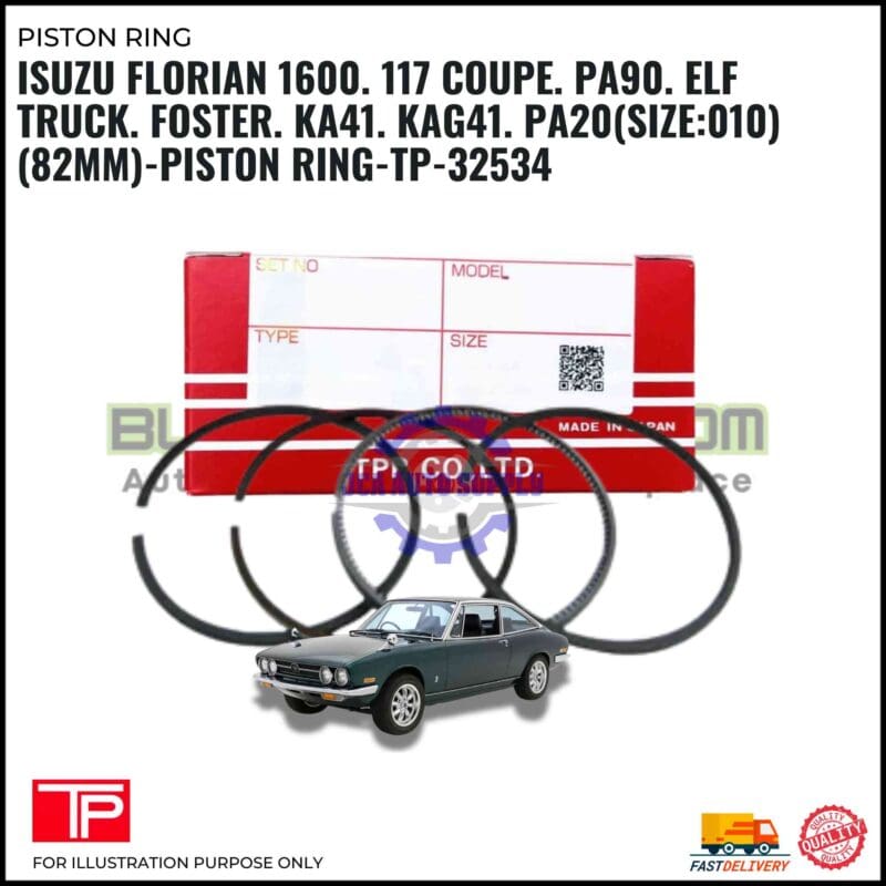 Isuzu Florian 1600. 117 Coupe. PA90. Elf Truck. Foster. KA41. KAG41. PA20(Size:010)(82mm)-Piston Ring-TP-32534