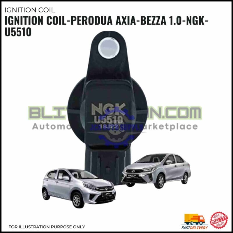 Ignition Coil-Perodua Axia-Bezza 1.0-NGK-U5510