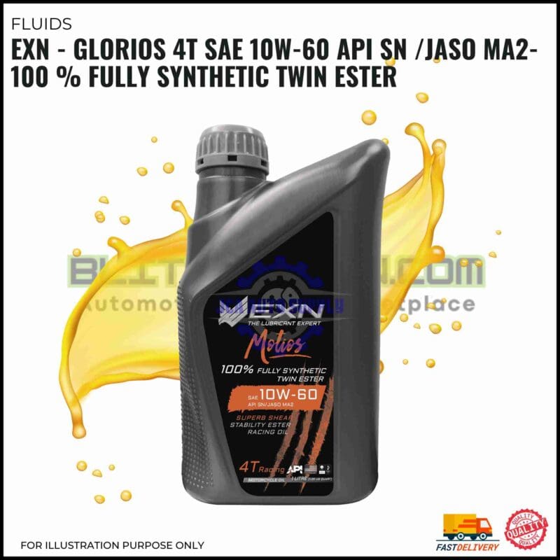 EXN - Glorios 4T SAE 10W-60 API SN /JASO MA2-100 % Fully Synthetic Twin Ester