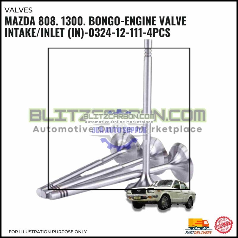 Injap Masuk Enjin-Mazda 808-1300-Familia-GLC-Mizer-Bongo-E1400-Intake Valve (IN) Set-0324-12-111