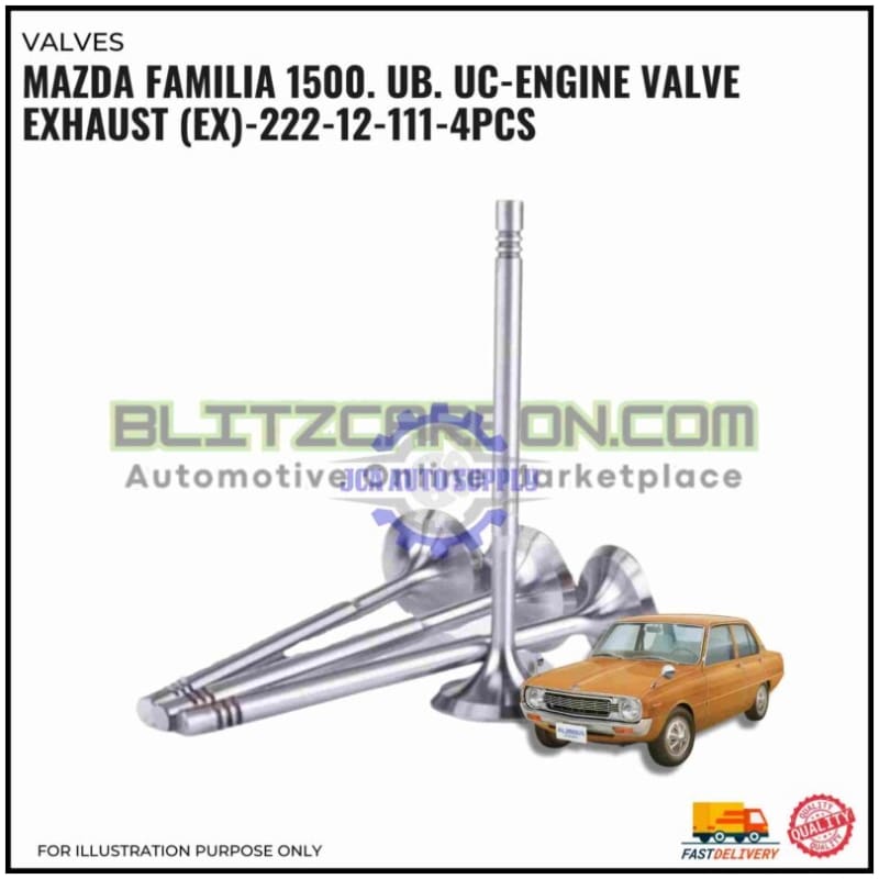 Exhaust Valve (EX)-Mazda Familia 1500. UB. UC-222-12-111