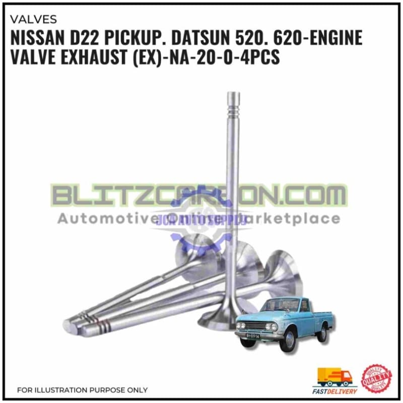 Exhaust Valve (EX)-Nissan D22 Pickup. Datsun 520-NA-20-0
