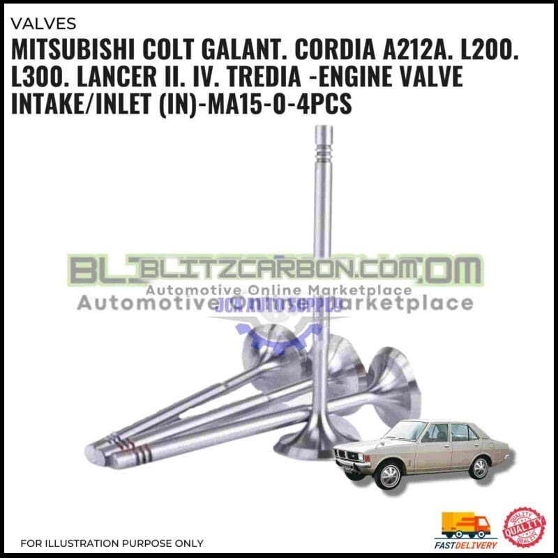 Intake Valve (IN) Set-Mitsubishi Colt Galant. Cordia A212a. L200. L300. Lancer II. IV. Tredia-MA15-0