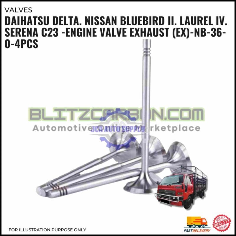 Exhaust Valve (EX) Set-Daihatsu Delta. Nissan Bluebird II. Laurel IV. Serena C23 -NB-36-0