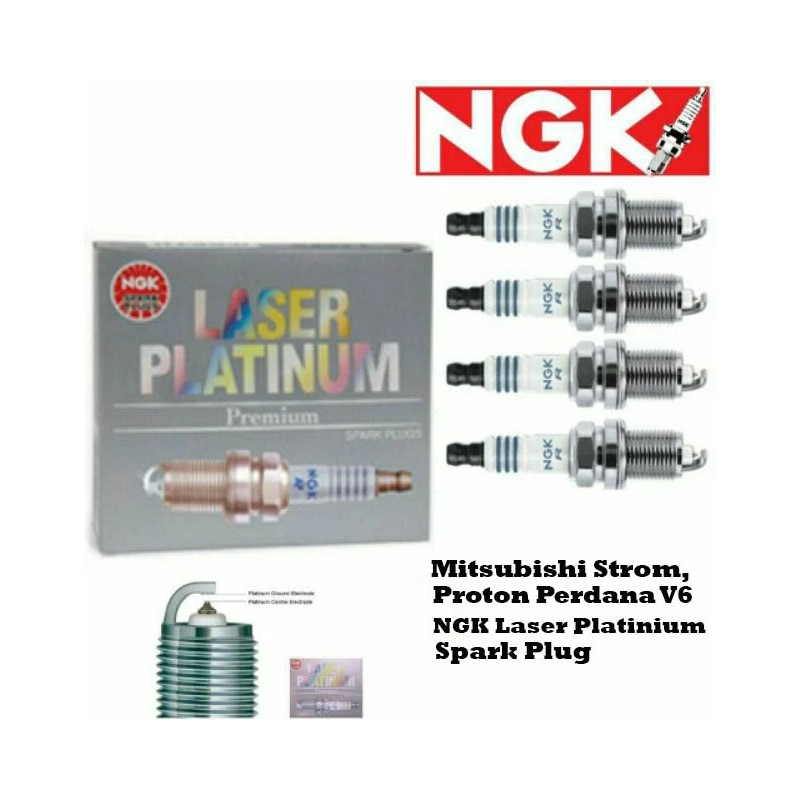 Geniune NGK LASER Platinium Spark Plug mitsubishi Strom Galant 2.0 & Proton Perdana V6 Naza Ria (PFR6J-11 2743)