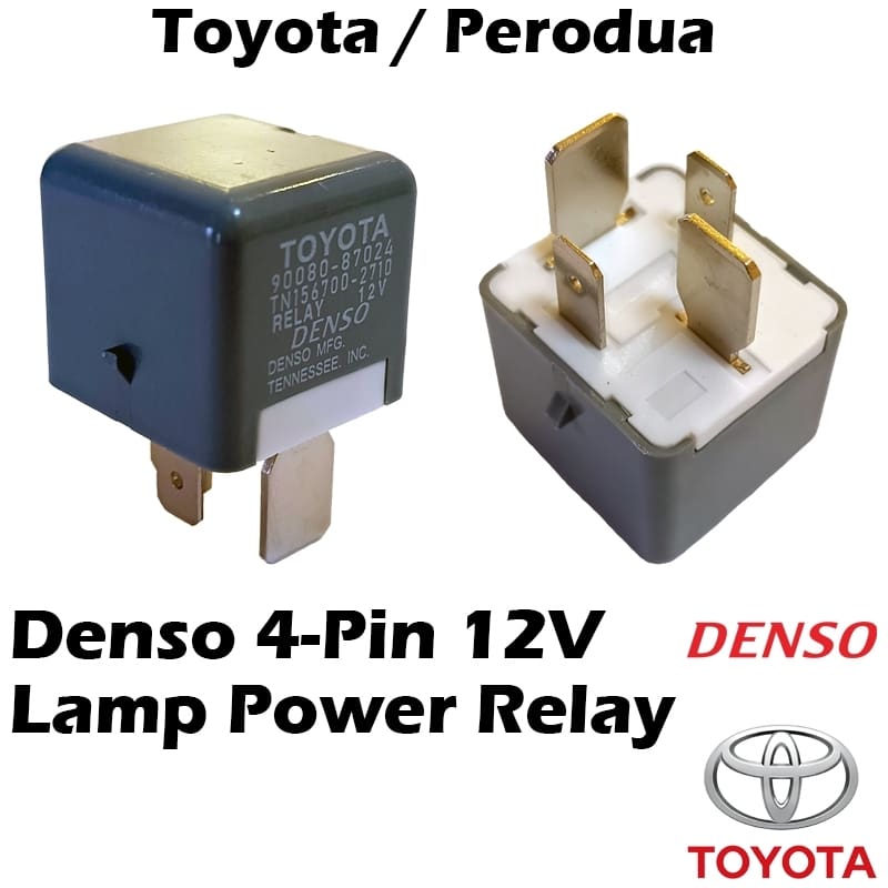 Toyota Denso 4 Pin Relay 90080-87024 – Headlamp / Blower Motor / DRL / Fan / Fog Light 12V