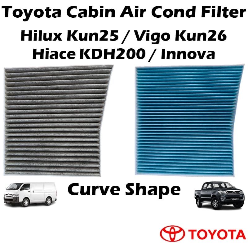 Toyota Hilux KUN25, Vigo KUN26, Hiace KDH200, Innova Cabin Air Filter (Curve Shape)