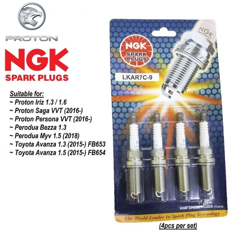 NGK LKAR7C-9 Proton Geniune Iriz Saga vvt Persona Iriz Perodua Bezza 1.3 Myvi Gen3 Spark Plug