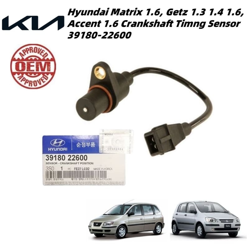 Hyundai Matrix 1.6, Getz 1.3 14 1.6, Accent 1.6 Crankshaft Position Sensor Timng Sensor 39180-22600