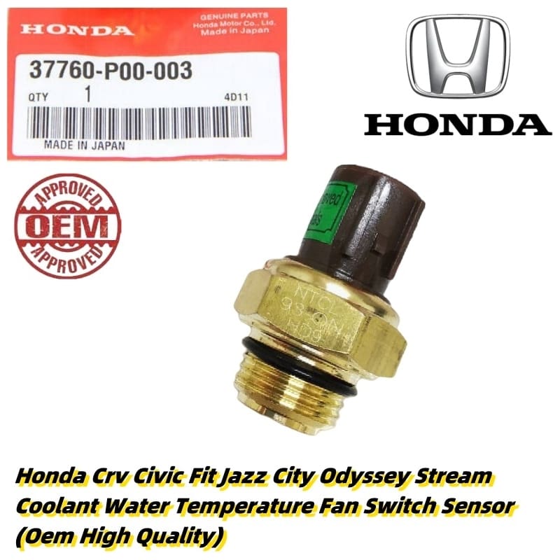 Honda Crv Civic Fit Jazz City Odyssey Stream Coolant Water Temperature Fan Switch Sensor