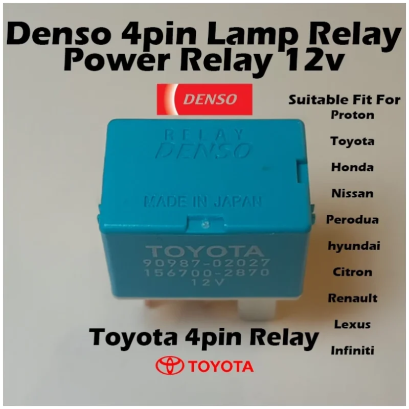 DENSO 4Pin 12V Head Lamp Relay Power Relay Horn Relay