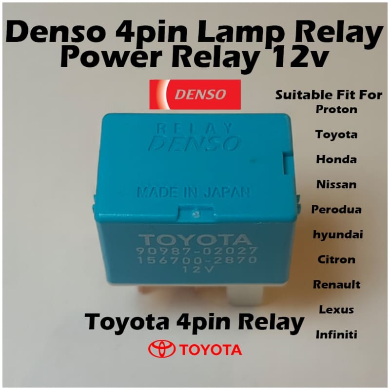 DENSO 4Pin 12V Head Lamp Relay Power Relay Horn Relay