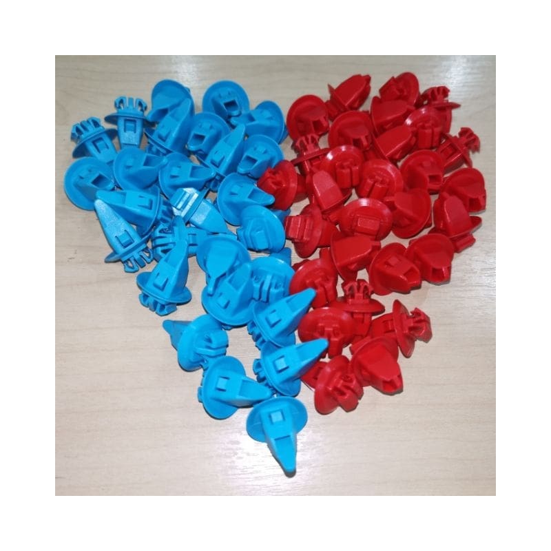 Original Toyota Hilux Fender Flares / Side Skirt Clips Red And Blue (Original)