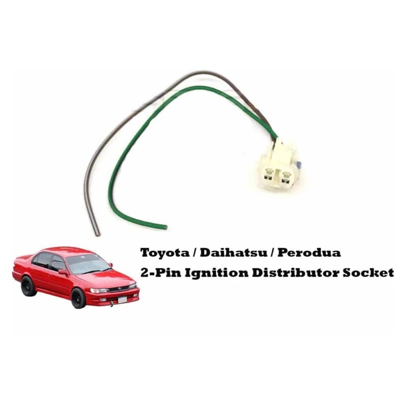 TOYOTA/ DAIHATSU/ PERODUA 2-PIN IGNITION DISTRIBUTOR SOCKET CONNECTOR WITH HARNESS WIRE