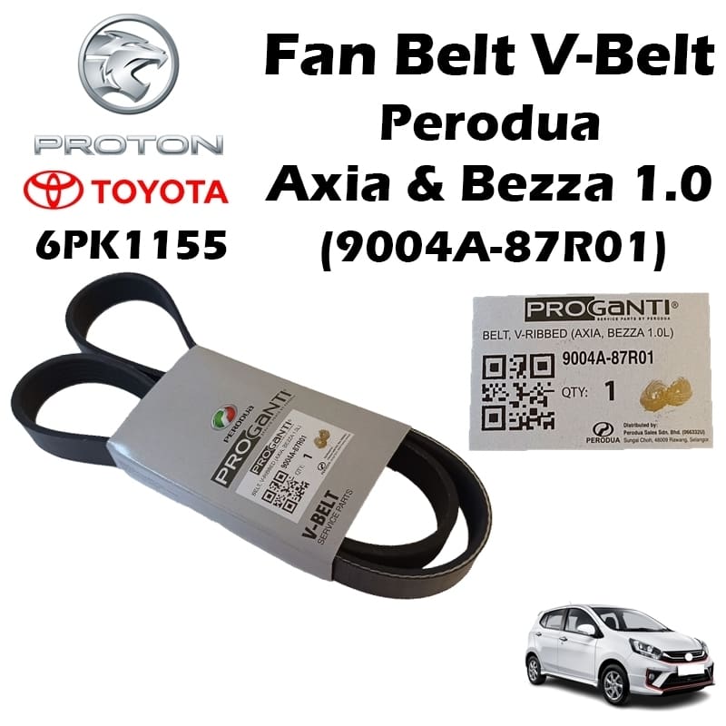 6PK1155 Original Perodua Axia & Bezza 1.0 Proganti Fan Belt V Belt  (9004A-87R01)