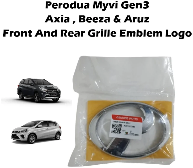 Perodua Myvi Gen3, Axia 2017-2025, Beeza & Aruz Front And Rear Grille Emblem Logo
