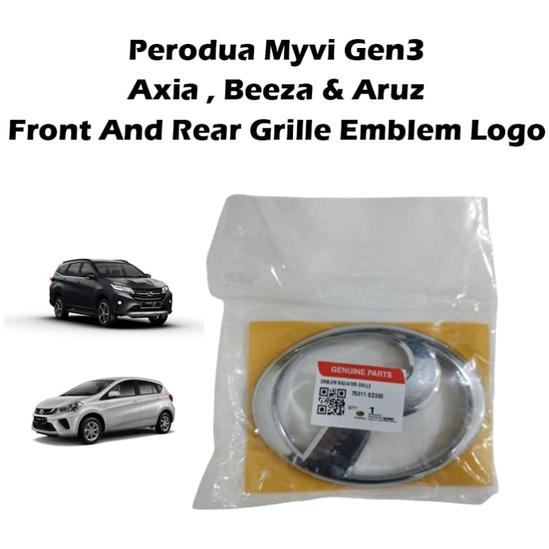Perodua Myvi Gen3, Axia 2017-2025, Beeza & Aruz Front And Rear Grille Emblem Logo