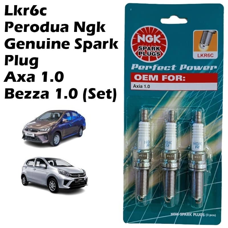 (3-Pcs) NGK Genuine LKR6C Spark Plug For Perodua Axia 1.0, Bezza 1.0
