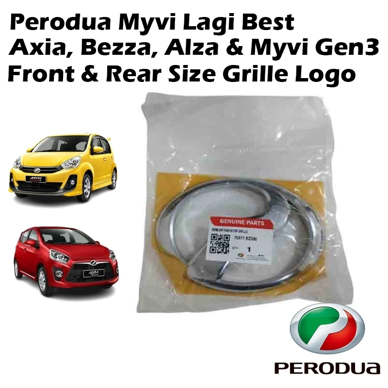 Perodua Myvi Lagi Best, Axia 2014-2017, Bezza, Alza, Myvi Gen3 Front & Rear Size Grille Logo