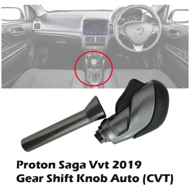 Original Proton Geniune Saga Vvt 2019 Gear Shift Knob Auto (CVT) (Chrome)