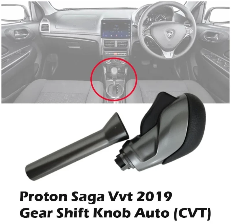 Original Proton Geniune Saga Vvt 2019 Gear Shift Knob Auto (CVT) (Chrome)