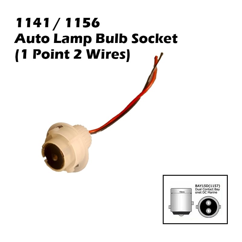 1141/1156 Auto Lamp Bulb Socket (1 Point 2 Wires)
