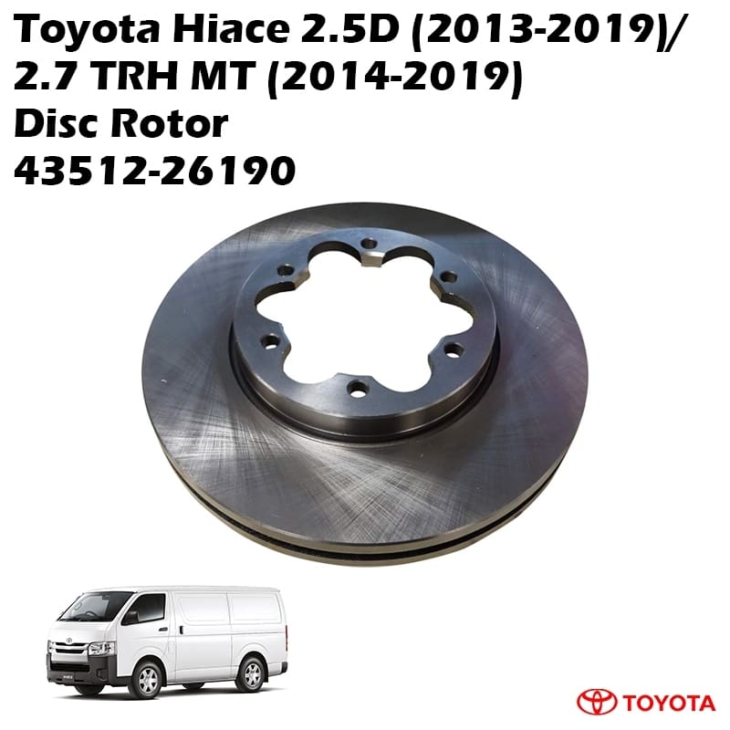 Toyota Hiace 2.5D (2013-2019)/ 2.7 TRH MT (2014-2019) Disc Rotor 43512-26190