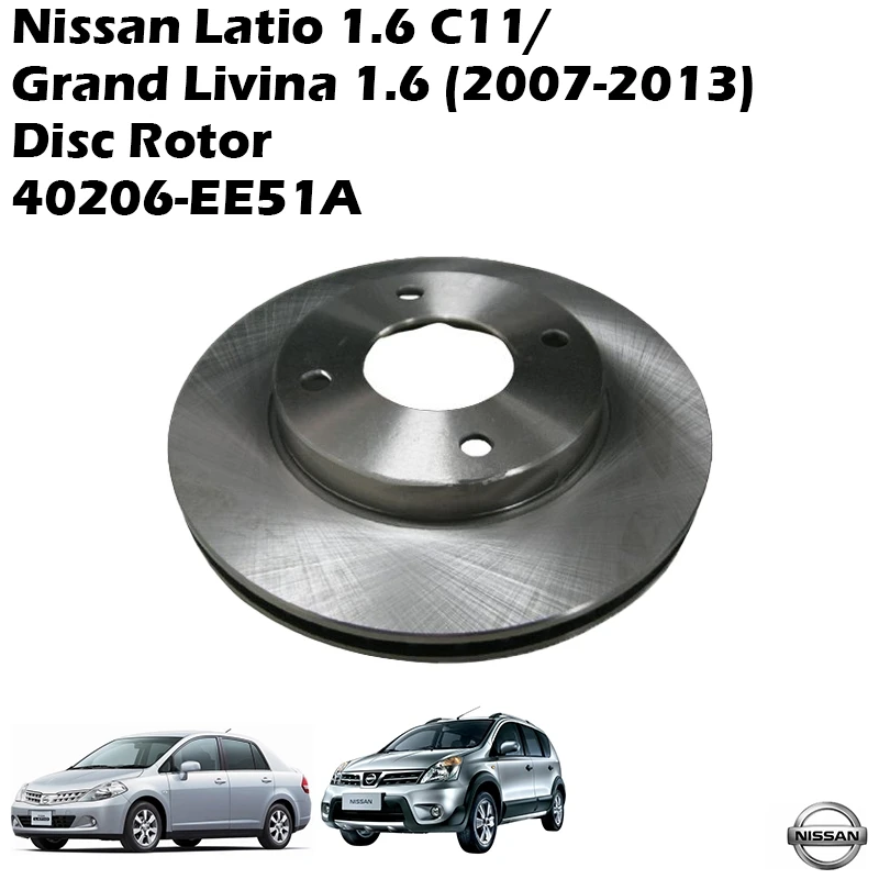 Nissan Latio 1.6 C11/ Grand Livina 1.6 (2007-2013) Disc Rotor 40206-EE51A