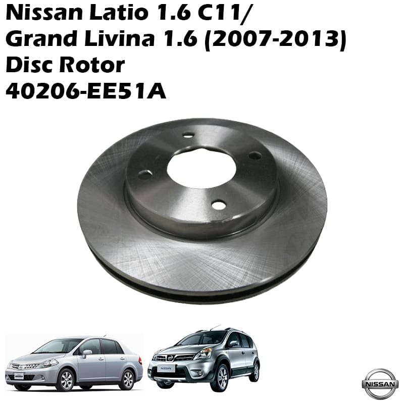 Nissan Latio 1.6 C11/ Grand Livina 1.6 (2007-2013) Disc Rotor 40206-EE51A