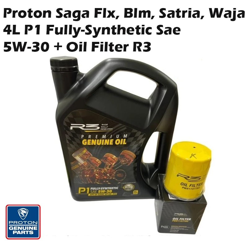 PROTON Racing Perfomance R3 Engine Oil P1 Fully-Synthetic Sae 5W-30 4 Liter + Proton R3 Oil Filter