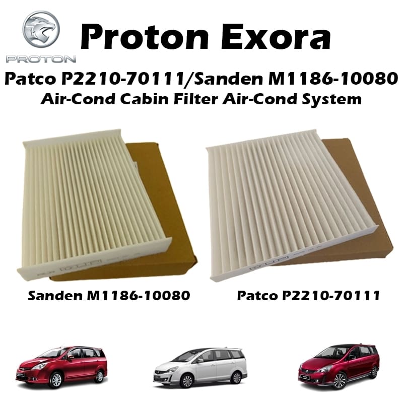 Proton Exora Patco P2210-70111 / Sanden M1186-10080 Air-Cond Cabin Filter Air-Cond System