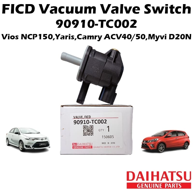 Vios Ncp150 Yaris Altis Camry Acv40/50 Myvi D20n Bezza Ficd Vacuum Valve Switch 90910-TC002 (Oem)