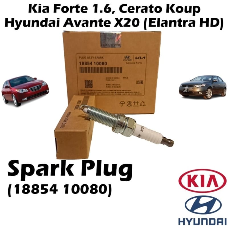 18854-10080 Kia Forte 1.6, Cerato Koup, Hyundai Avante X20 (Elantra HD) Spark Plug Oem(1 Set 4 Pcs)