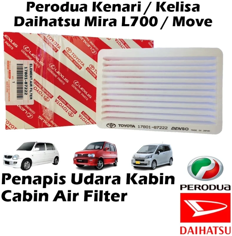 Perodua Daihatsu Kenari Kelisa Cabin Air Filter 17801-87222 Penapis Udara Kabin