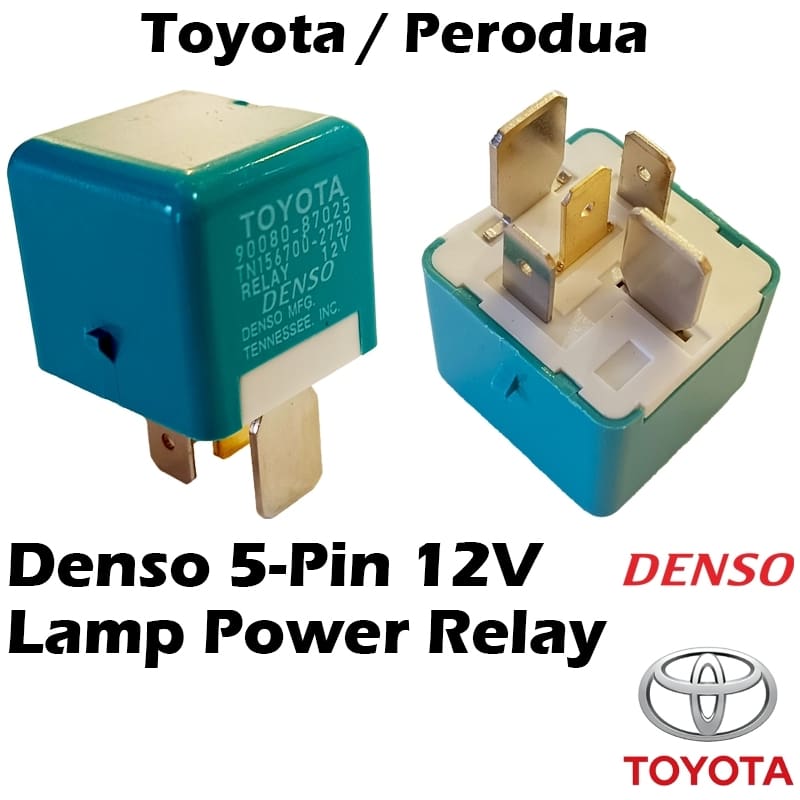 Toyota Denso 5 Pin Relay 90080-87025 – Headlamp / Blower Motor / DRL / Fan / Fog Light 12V