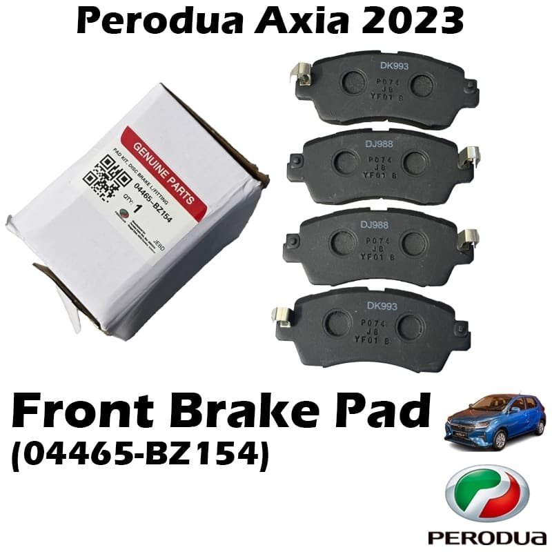 Original Perodua Axia 2023 Front Disc Brake Pad 04465-BZ154